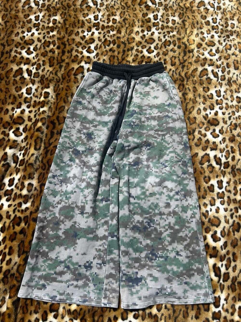 TheEndV2 Peaceinwar Digital Camo Wide Leg Baggy Rave Sweatpants S